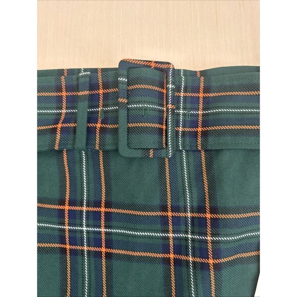 Zara Green Plaid Pencil Skirt Medium - Picture 2 of 5